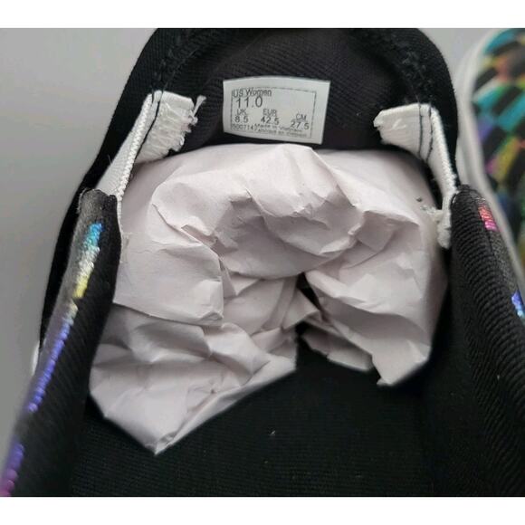 Vans Checkerboard Slip On Womens Shoes Size 11 Black Iridescent - Picture 8 of 10